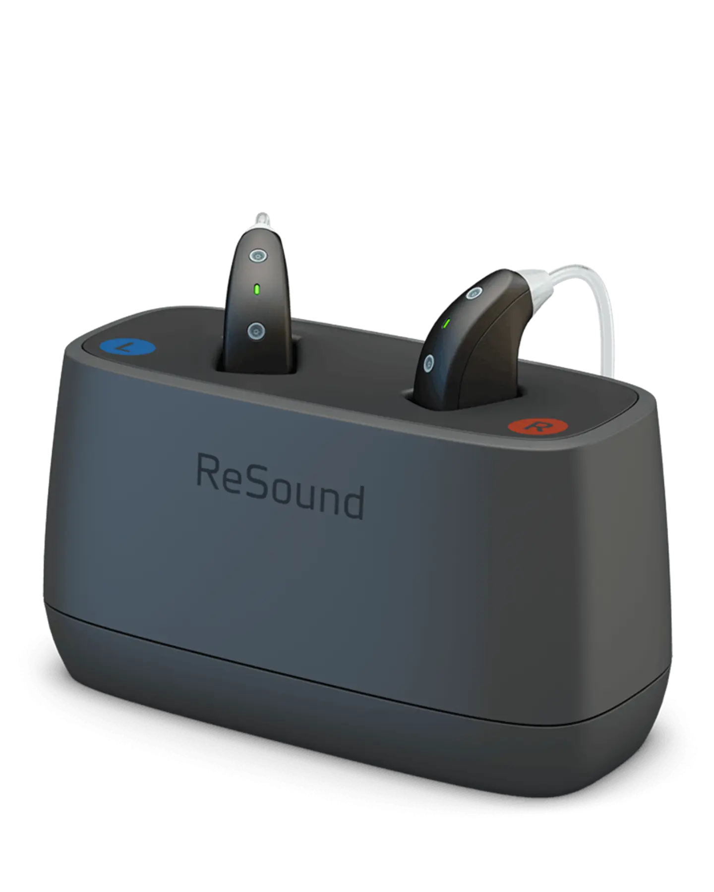 Behind-the-ear hearing aid with charger